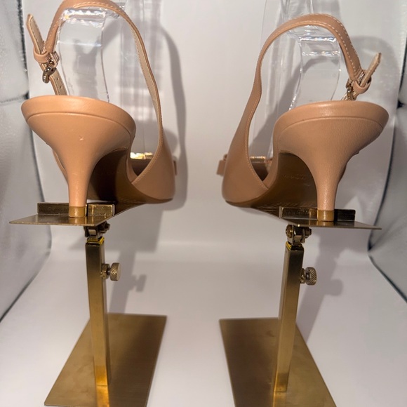 Cole Haan Tan Slingback Heels with Bow Accent - Picture 4 of 6